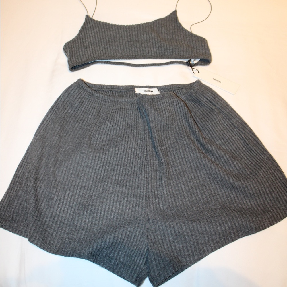 Joah Brown relaxed short and corded open back bra